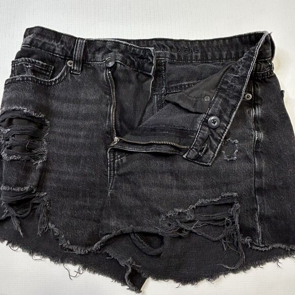 Lot of 2 American Eagle Jean Shorts Size 4 Denim Stretch Black Cut Off 90s HR - Picture 7 of 16